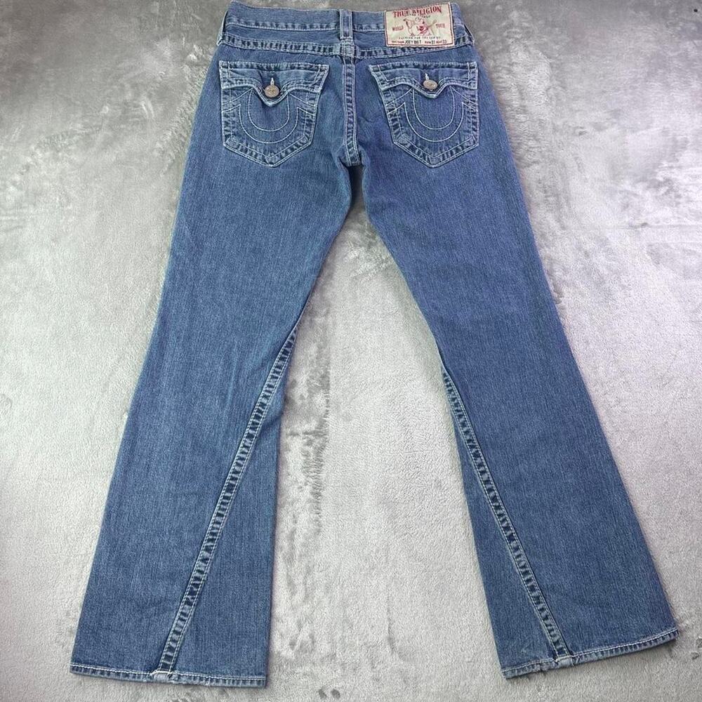 Vintage True Religion Joey Jeans Men’s 31x33 Low Rise Flare Blue Made USA Y2K